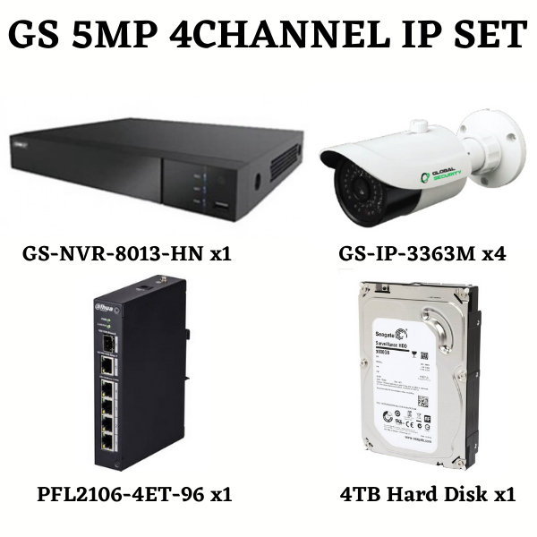 GLOBAL SECURITY 5MP IP Package 4-Channel 1 CCTV Package Malaysia kl cyberjaya putrajaya selangor puchong 01