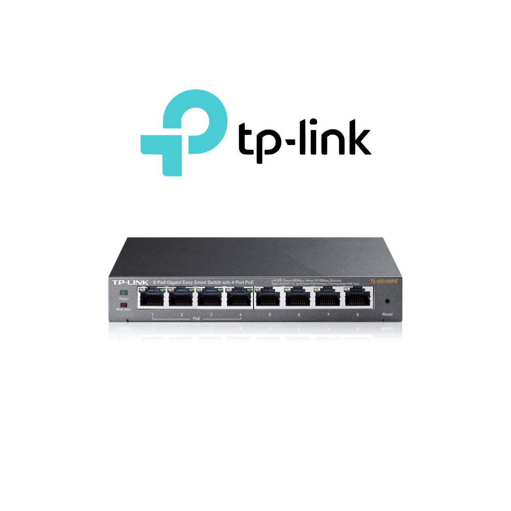 TP Link - 8-Port Gigabit Easy Smart Switch with 4-Port PoE TL