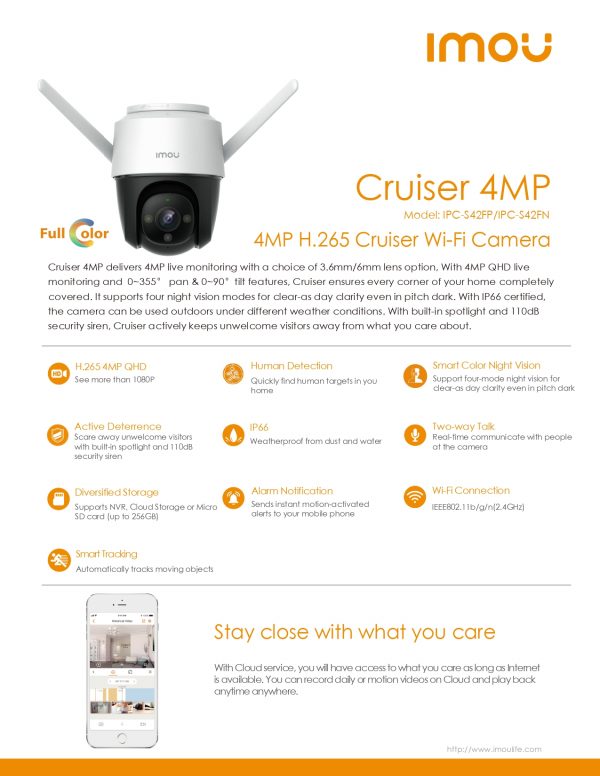 DAHUA IMOU Cruiser(4MP) 4MP Wi-Fi Pan & Tilt Outdoor Camera - Security ...